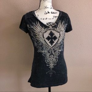 Vocal Black Cream Bling Womens Tee